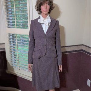 GEORGE PURPLE TWEED SKIRT SUIT SIZE 4 NWOT